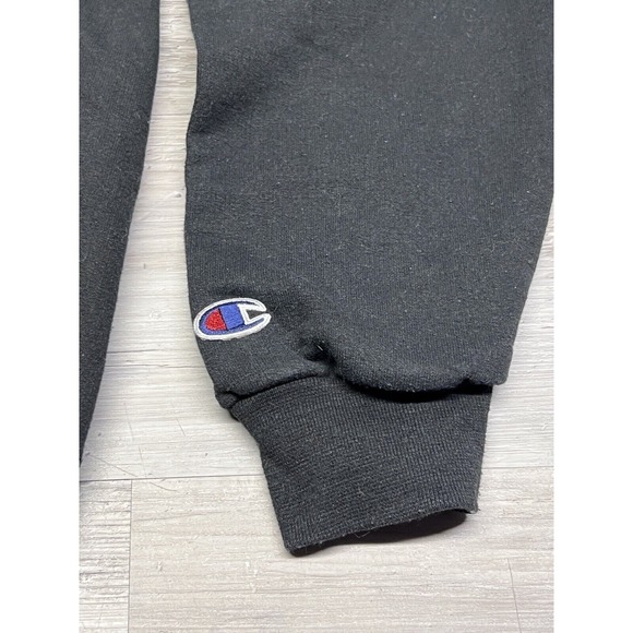 Vintage‎ Champion Eco Hoodie Y2K Foo Foo Embroidered Roses Black Mens Sz L - Picture 7 of 9